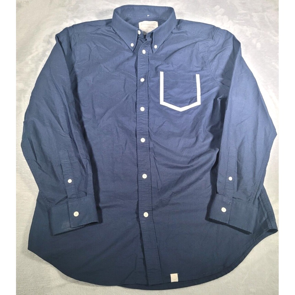 Five Four Nick Wooster Shirt Mens L Navy Blue Long Sleeve Reflective Pocket